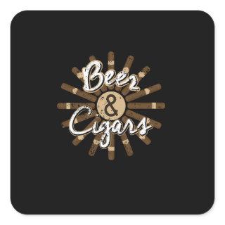 Beer And Cigars Cigar Lover Cigar Smoker Gift Square Sticker