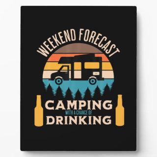 Beer Camping With Beer Birthday Plaque