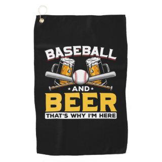 Beer Drinker Baseball Beer Humor Birthday Golf Towel