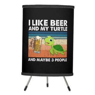 Beer Drinker I Like Beer And My Turtle Birthday Tripod Lamp
