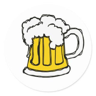 Beer! Frothy Bubbly Mug of Brew Classic Round Sticker
