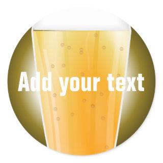Beer Glass Background for Custom Text Classic Round Sticker