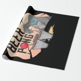 Beer pong gorilla faux canvas print
