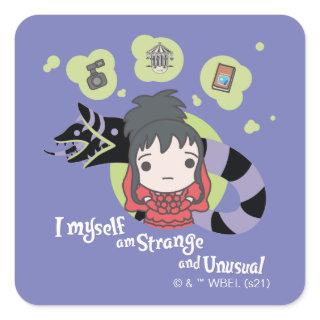 Beetlejuice | Chibi Lydia "Strange and Unusual" Square Sticker