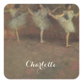 Before the Ballet by Edgar Degas, Vintage Fine Art Square Sticker