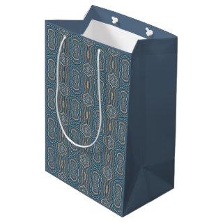 Beige Blue And Gray Alternating Pattern Design  Medium Gift Bag