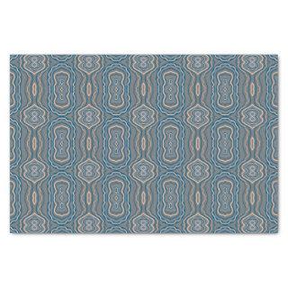 Beige Blue And Gray Alternating Pattern Design  Tissue Paper