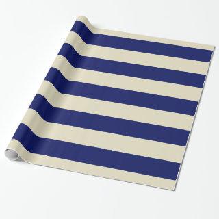 Beige, Navy Blue XL Stripes Pattern V