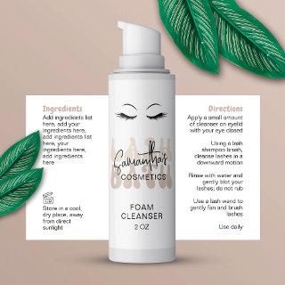 Beige Retro Font Lash Bath Shampoo Wrap Around Rectangular Sticker