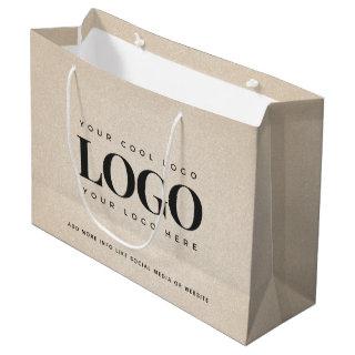 Beige Sand Grainy Add Company Logo Business Custom Large Gift Bag