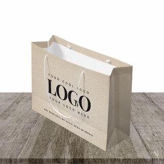 Beige Sand Grainy Add Company Logo Business Custom Large Gift Bag