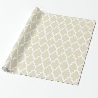 Beige White XL Moroccan Quatrefoil #4