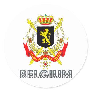 Belgian Emblem Classic Round Sticker