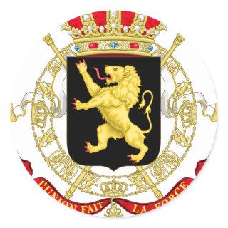 Belgian Emblem - Coat of Arms of Belgium Classic Round Sticker