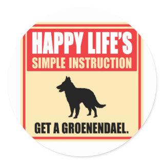 Belgian Groenendael Classic Round Sticker