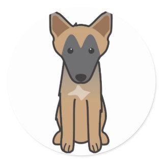 Belgian Malinois Dog Cartoon Classic Round Sticker