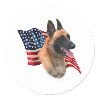 Belgian Malinois Flag Classic Round Sticker