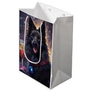 Belgian Sheepdog New Year Medium Gift Bag