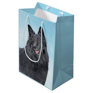 Belgian Sheepdog Painting - Cute Original Dog Art Medium Gift Bag