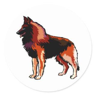 Belgian Shepard,Tervuren Classic Round Sticker