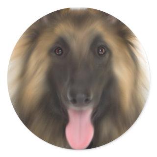 Belgian Sheperd Tervueren Classic Round Sticker