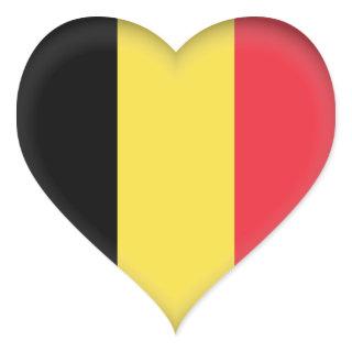 Belgium (Belgian) Flag Heart Sticker