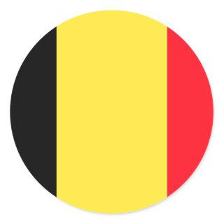 Belgium Flag Classic Round Sticker