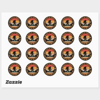 Believe In Yourself Bigfoot Black Classic Round Sticker