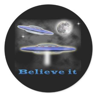 believe it UFO gear Classic Round Sticker