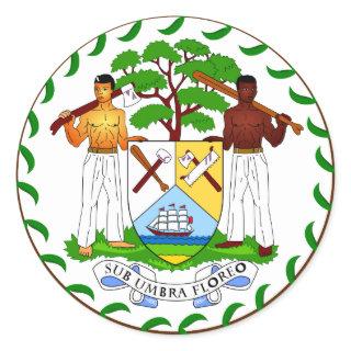 Belize coat of arms classic round sticker
