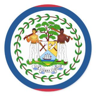 belize flag classic round sticker