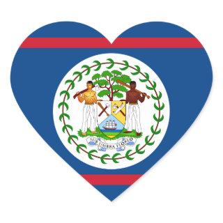 belize flag heart sticker