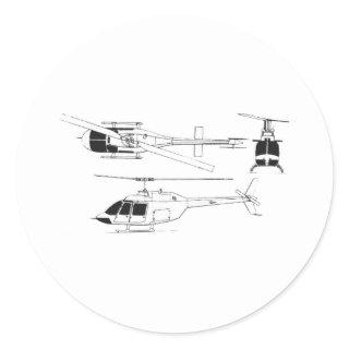 Bell Jet Ranger / TH- Classic Round Sticker