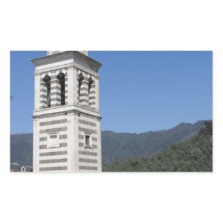 Bell tower of St Andrew church in Levanto Rectangular Sticker