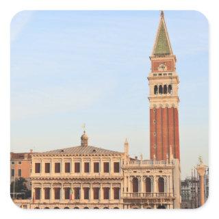 Bell Tower, Piazza San Marco, Venice Square Sticker