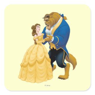 Belle and Beast Dancing Square Sticker