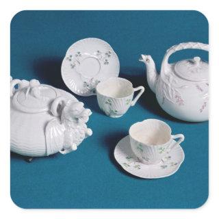 Belleek tea service square sticker