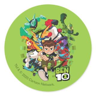 Ben 10 Alien Rush Graphic Classic Round Sticker