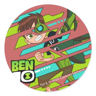 Ben 10 Wildvine DNA Transformation Classic Round Sticker