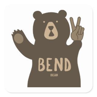 Bend Oregon Peace Bear Square Sticker