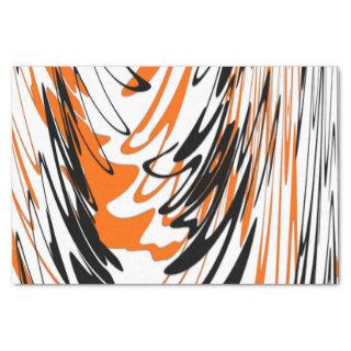 Bengal Colors Squiggly Orange and Black Lines Tissue Paper