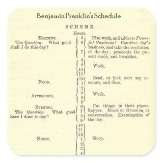 Benjamin Franklin Autobiography Schedule stickers