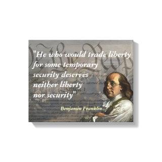 Benjamin Franklin Quote on Liberty Canvas Print