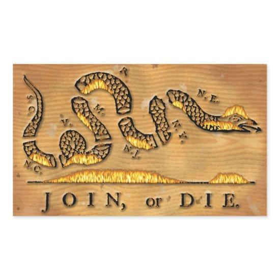 Benjamin Franklin's Join Or Die Political Cartoon Rectangular Sticker