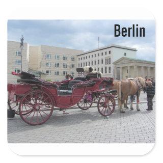 Berlin Horse and Buggy Square Sticker