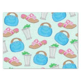 Bermuda Bag Sandals Mint Julep Preppy Tissue Paper