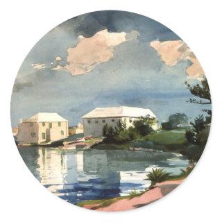 Bermuda, Salt Kettle artwork, Classic Round Sticker