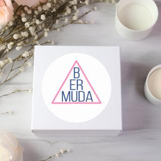 Bermuda Triangle with Modern Text Inside Classic Round Sticker