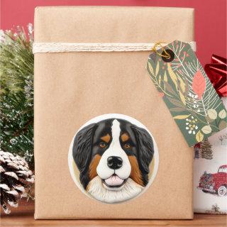 Bernese Mountain Dog 3D Inspired Classic Round Sticker