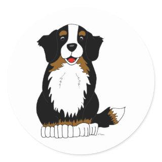 Bernese Mountain Dog Cartoon Classic Round Sticker